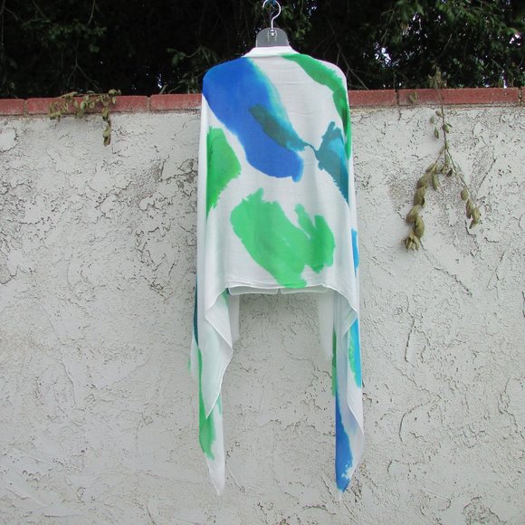 Lands End watercolor summer shawl 80"X32" - Picture 6 of 6